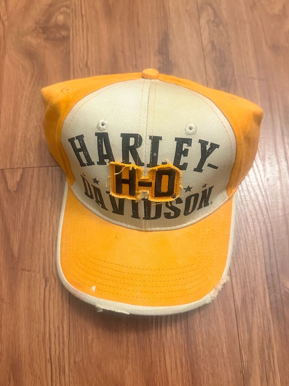 Harley-Davidson Orange and Cream Baseball Cap with H-D Patch